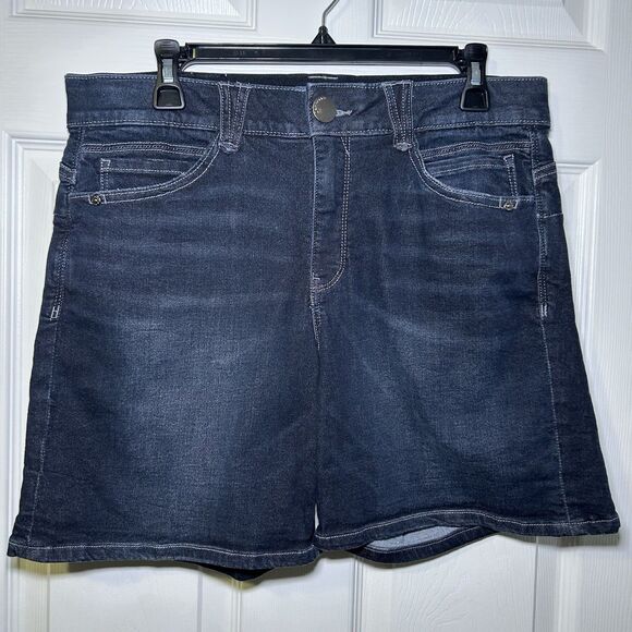 Democracy AB Solution Women’s Dark Indigo Denim Shorts Size 12 (33.5” x 7”) - Picture 1 of 6